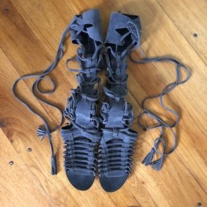 Free People Sun Seeker tall suede gladiator sandal